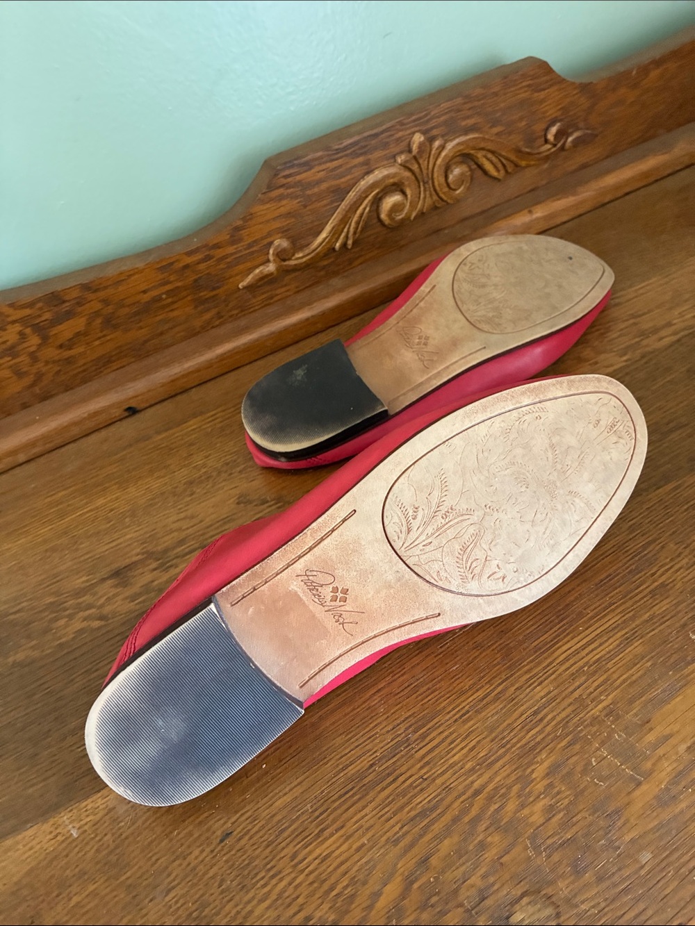 Patricia Nash Red Leather Loafers with Silver-Tone Bit - Picture 2 of 7